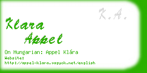 klara appel business card